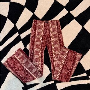 Vibe Red and Cream Patterned pants